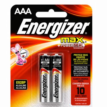 Pilhas Alcalinas AAA Energizer Max E92BP, 2Un