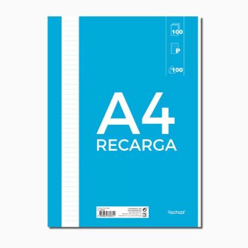 Recarga de Folhas A4 4School Pautado 100g, 100 Páginas