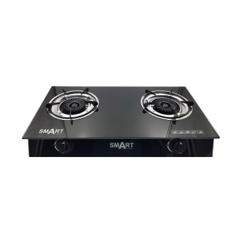 Fogão Gás SMART 2 Bocas 7 mm Vidro, Preto