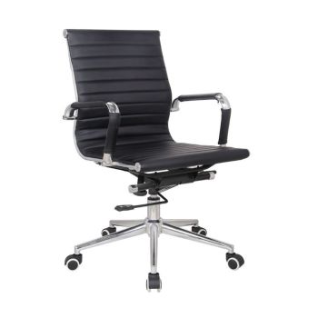 Cadeira de Escritório Moderna de Encosto Médio 818B, Preto