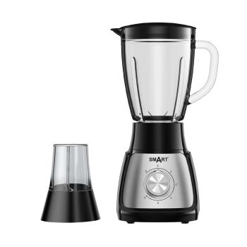 Liquidificador SMART 1.5L Com Moinho Jarra Vidro 500W, Inox