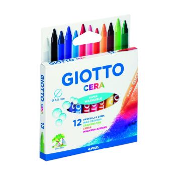 Lápis de Cera Giotto Ponta Fina 8.5 mm, 12 Cores