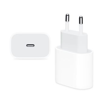 Adaptador Apple USB-C de 20W Carregamento Rápido, Branco.