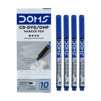 Marcadores DOMS CD-DVD/OHP Azul, 10 un