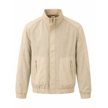 Jaqueta Bomber Masculina Senlindidai, Beige