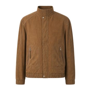 Jaqueta Bomber Masculina Senlindidai, Castanha