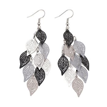 Brincos Femininos Folhas Vazadas Multicoloridas
