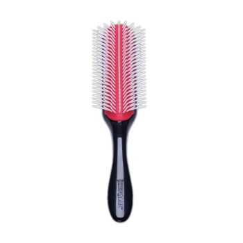 Escova Grande Denman D4 Clássica de 9 Filas - Denman D4 Original Styler 9 Row, Preta e Vermelha