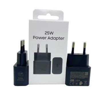 Adaptador Samsung 25w, carregamento rápido, preto