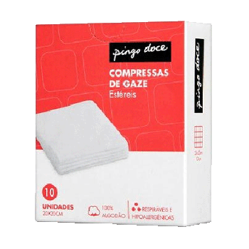 Compressas de Gaze Estéreis Pingo Doce, 20x20cm