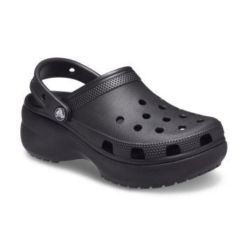 Crocs Femininos Platform Clogs, Preto