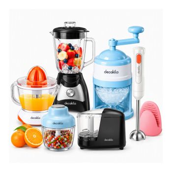 Super Oferta Decakila #1: Liquidificador, Varinha Mágica, Mini Triturador, Espremedor, Luva para Forno e Triturador de Gelo