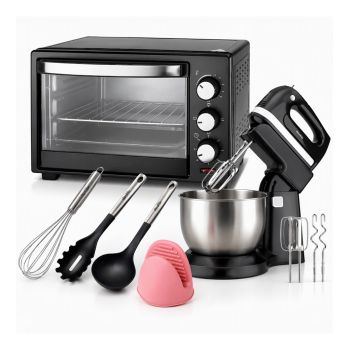 Super Oferta Decakila #9: Batedeira de 3.5L, Forno de 38L, Concha de Silicone, Servidor de Massa, Luva para Forno e Fué de Cozinha