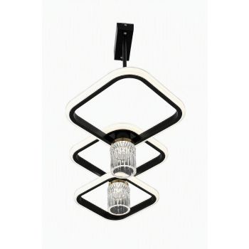 Candeeiro LED Geométrico 3 Quadrados, Preto