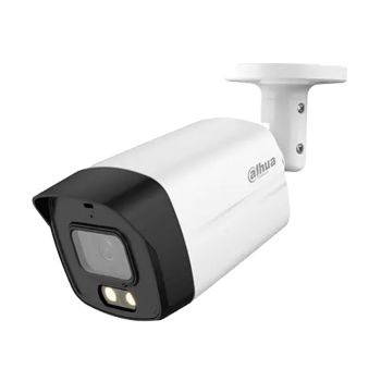 Câmera Analógica 5MP Dahua Colorido Microfone Embutido Exterior HDCVI, Branco