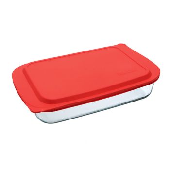 Assadeira de Vidro Rectangular com Tampa Marinex, 5.2L