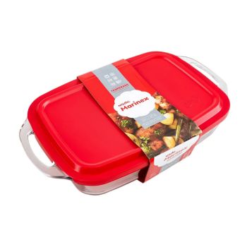 Assadeira de Vidro Rectangular com Tampa Marinex, 3.5 L