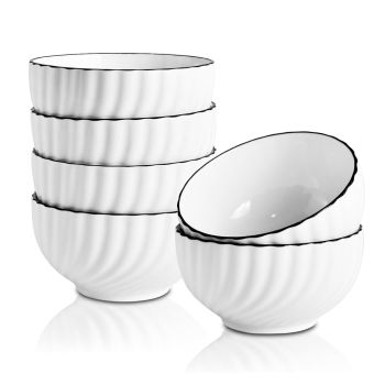 Conjunto de Saladeira e Pratos Fundos Micasa, 7 Pcs