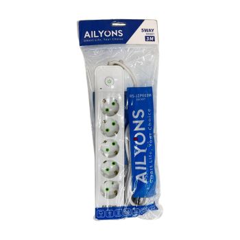 Extensão Elétrica Ailyons 5 Tomadas 220V - 2000W, 3 m