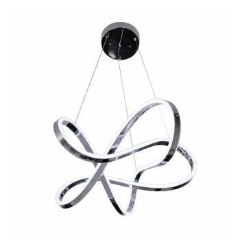 Candeeiro LED Pendente Cromado, Moderno