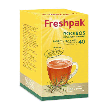 Chá Rooibos Freshpak Sem Etiqueta, 40 Saquetas