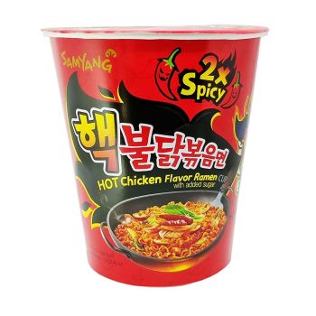 Massa Instantânea de Galinha 2x Picante Buldak Cup Ramen, 70 g