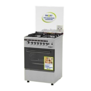 Fogão SMART 3 Bocas Gás + 1 Boca Elétrica com Forno Elétrico 60x60, Inox