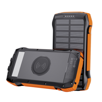 Power Bank Choetech 2000mAh Solar, Preto e Laranja
