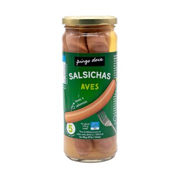 Salsicha Aves Pingo Doce, 5 Unidades, 250 g