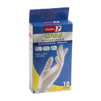 Luvas Descartáveis Home7 Médio/Grande, 10 un