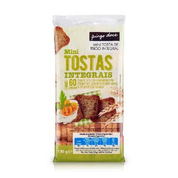 Mini Tostas Integrais Pingo Doce, 120 g