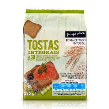 Tostas Integrais Pingo Doce, 225 g