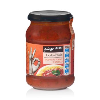 Molho de Tomate e Manjericão Pingo Doce Gusto d'Italia, 340 g
