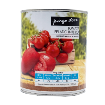 Tomate Pelado Inteiro Pingo Doce, 780g