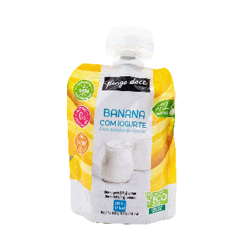 Bolsa de Fruta Banana com Iogurte Pingo Doce, 90 g