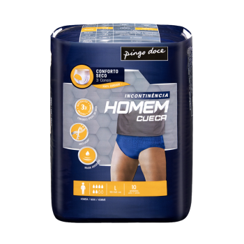 Cueca Absorvente para Incontinência Pingo Doce Homem L, 10 Unidades