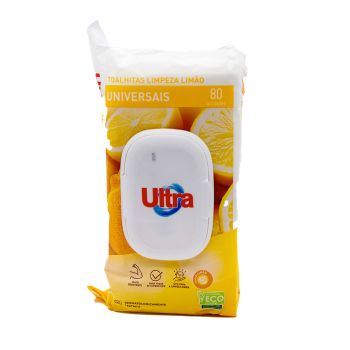 Toalhitas de Limpeza Universal Ultra Limão, 80Un