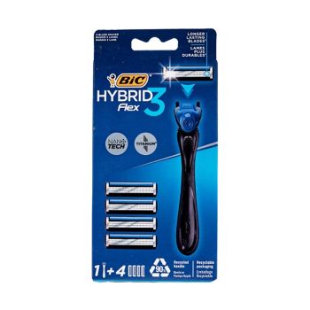 Lâmina de Barbear BIC Hybrid Flex 3, 1 Cabo + 4 Recargas