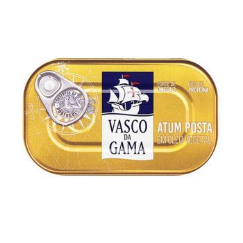 Atum em Posta Vasco da Gama em Óleo Vegetal, 120g