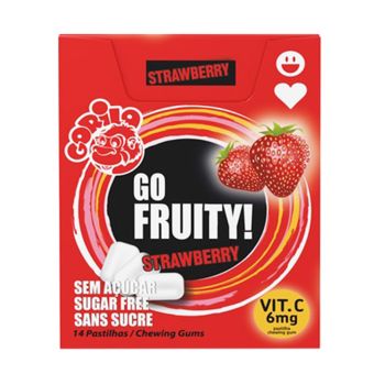Pastilhas Elásticas Gorilo Go Fruity Morango Sem Açúcar, 14 Pastilhas