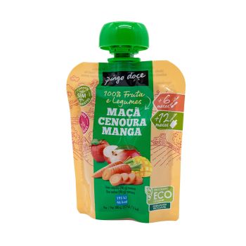 Saqueta de Fruta e Legumes Pingo Doce Maçã Manga e Cenoura, 90 g
