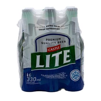 Cerveja Castle Lite Garrafa,6x330 ml