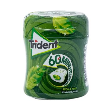 Pastilhas Elásticas Trident 60 Minutes Spearmint, 68g