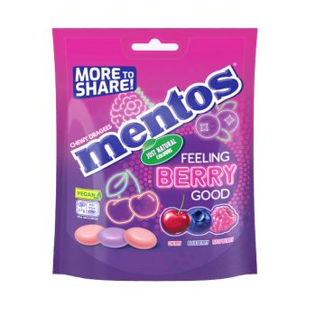 Rebuçados Mentos Berry Mix, 160 g