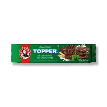 Bolacha Bakers Topper Menta Chocolate, 125 g