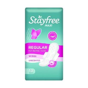 Pensos Higiénicos Stayfree Twin Stay, 10 un
