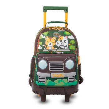 Kit de Mochila Escolar com Rodas e Livro de Colorir Totto Safari M