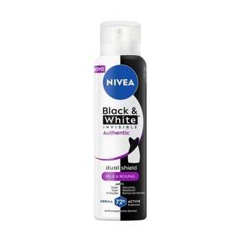 Desodorizante Aerossol Nivea Black & White Authentic Dual Protect, 150ml