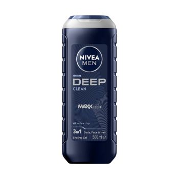 Gel De Banho Deep Clean Argila Microfina Nivea Men, 500ml