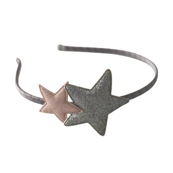 Bandolete Infantil com Estrelas, Cinza e Rosa